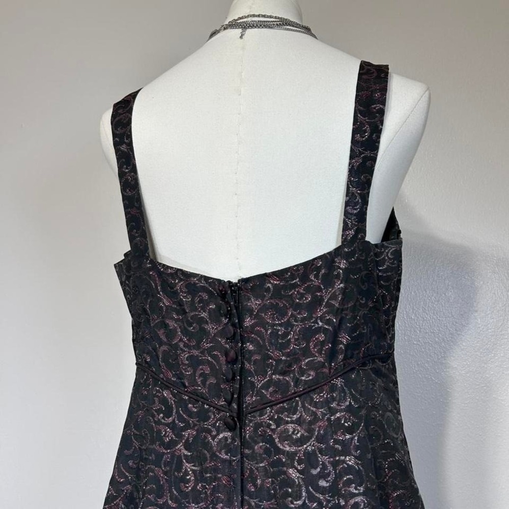 Vintage Formal Dress Floral Taffeta Gothic Doll Evening Prom Womens 10 - Picture 5 of 7
